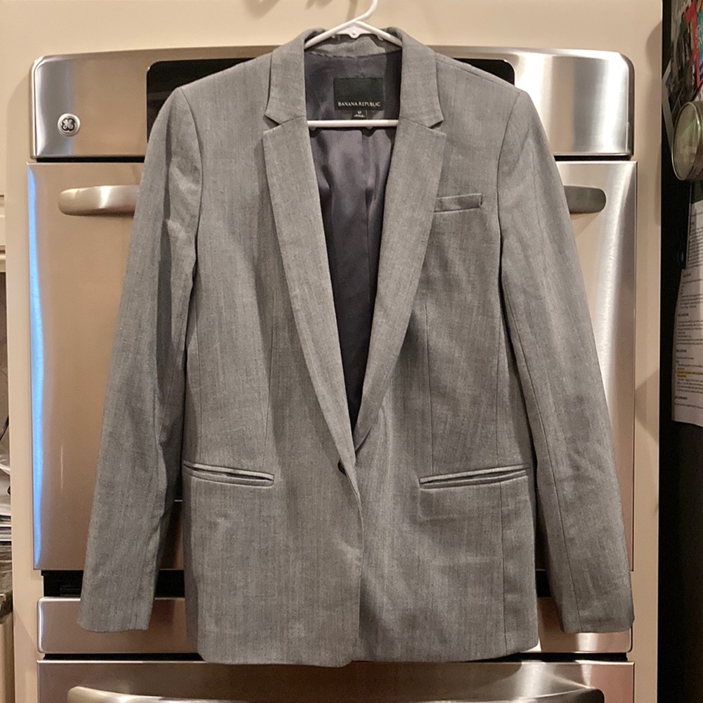 Blazer , size 12, Banana Republic, color grey heather